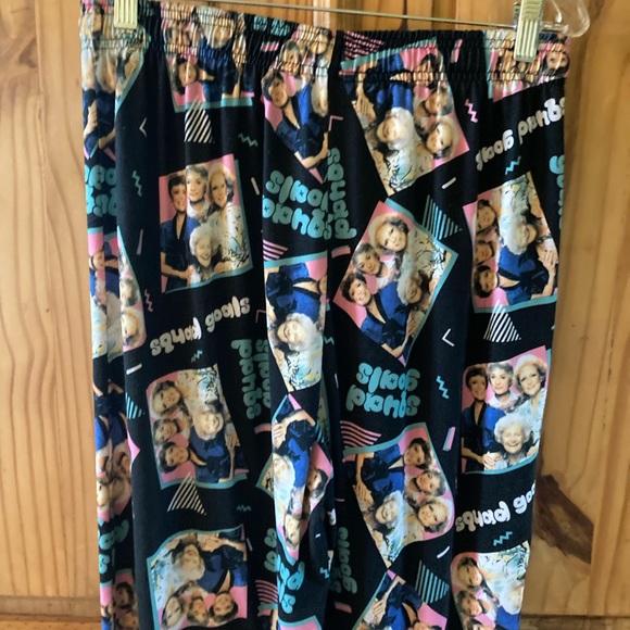 Men’s The Golden Girls Squad Goals black pink lounge pajama pants - size L - Picture 9 of 10